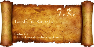 Tamás Karola névjegykártya