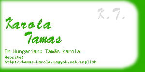 karola tamas business card
