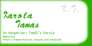 karola tamas business card